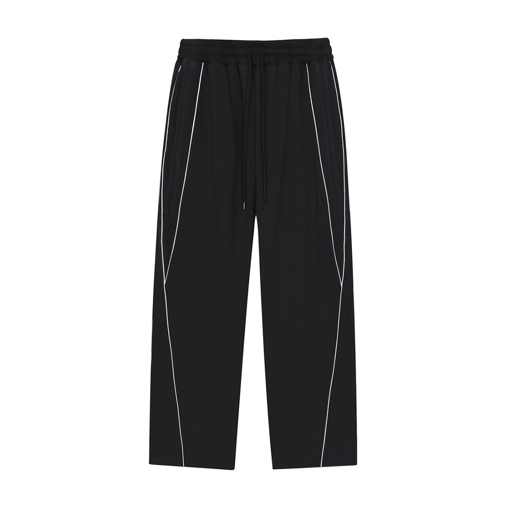 Mira Reflection Striped Straight-Leg Sweatpants