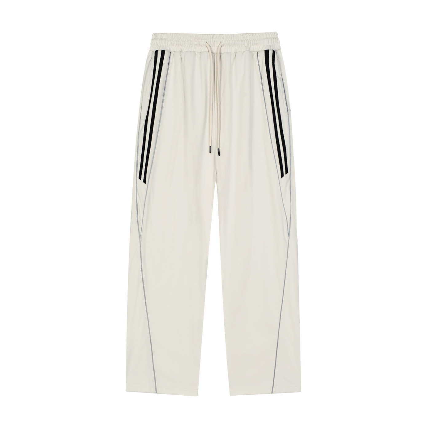 Mira Reflection Striped Straight-Leg Sweatpants
