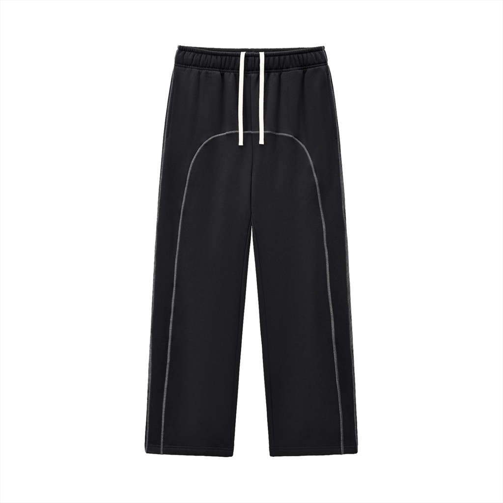 Mira Contrast-Stitched Fleece Sweatpants