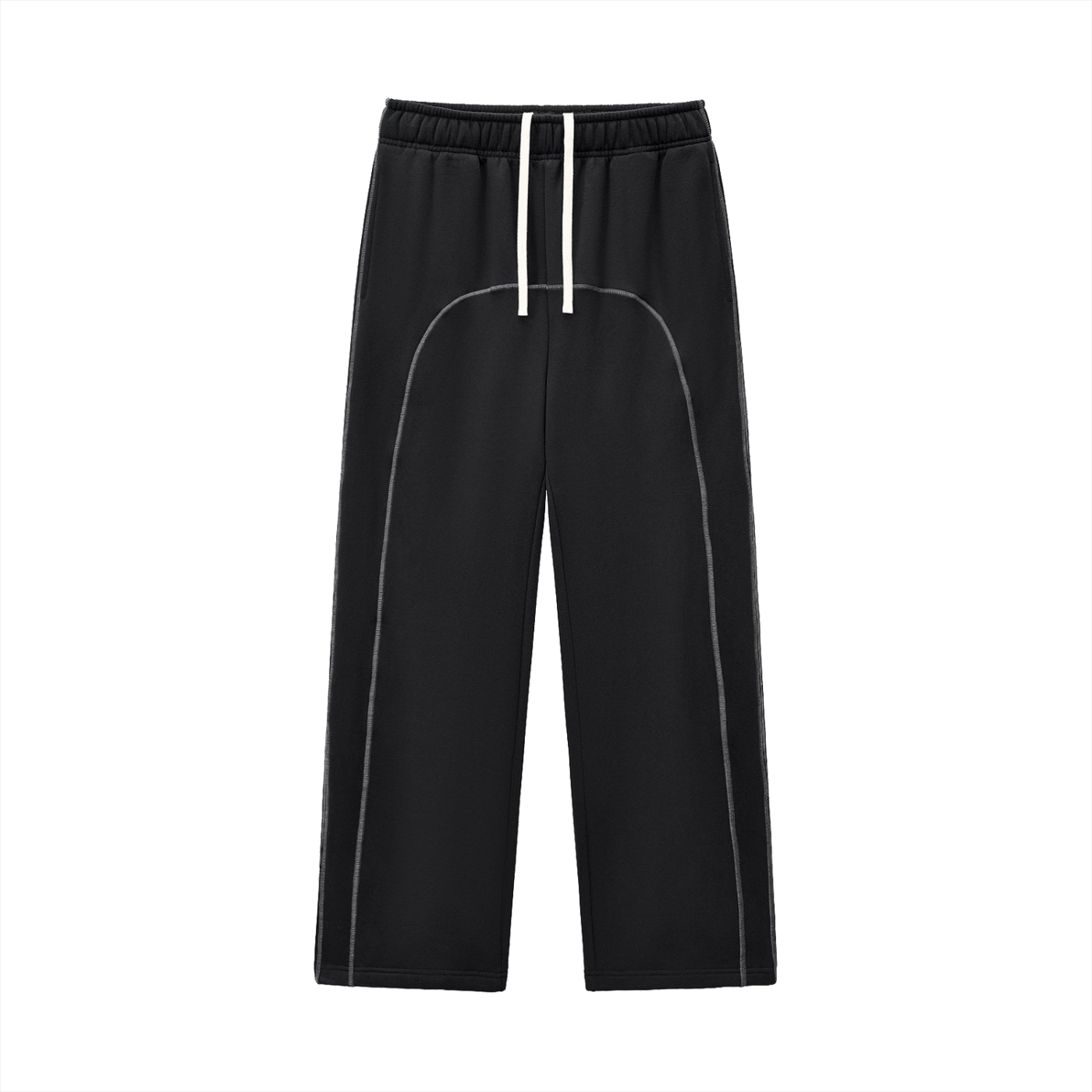 Mira Contrast-Stitched Fleece Sweatpants