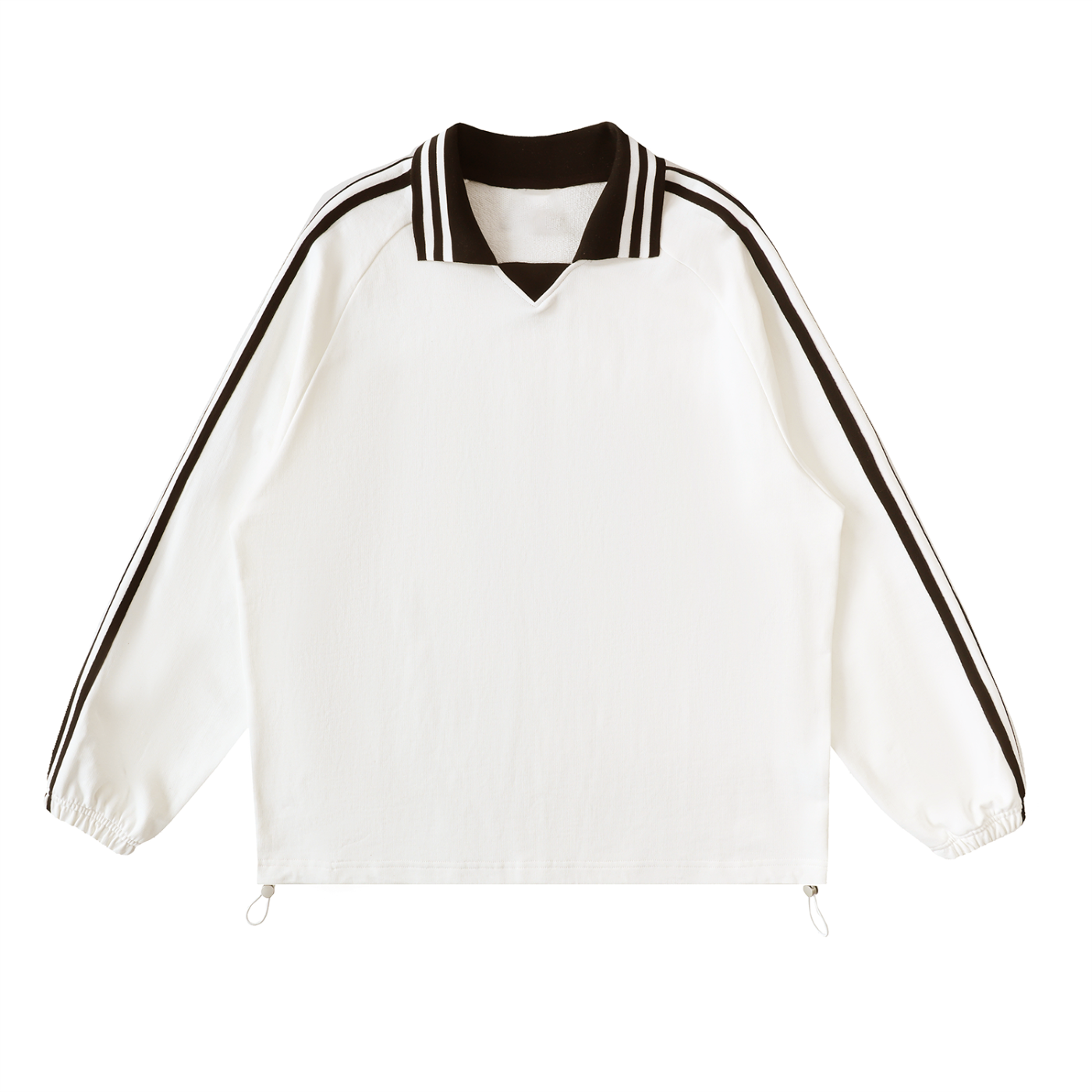 Mira Contrast Striped Lapel Collar Sweatshirt