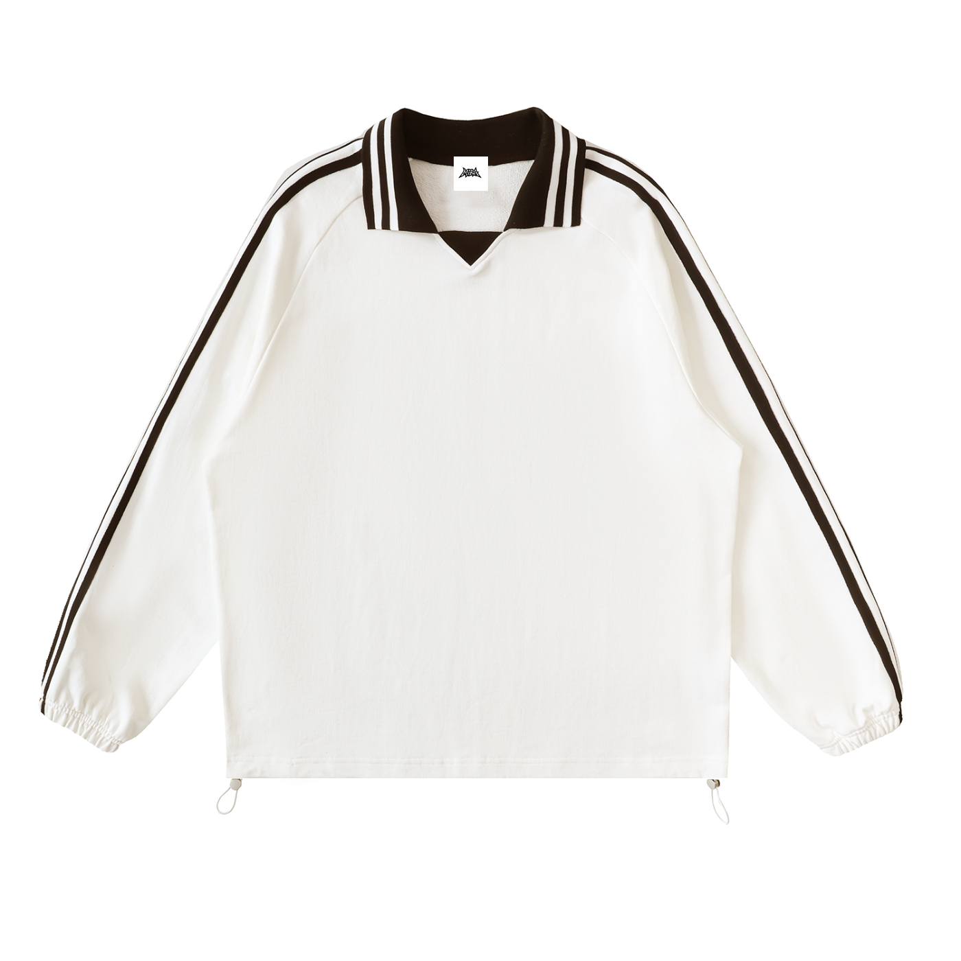 Mira Contrast Striped Lapel Collar Sweatshirt