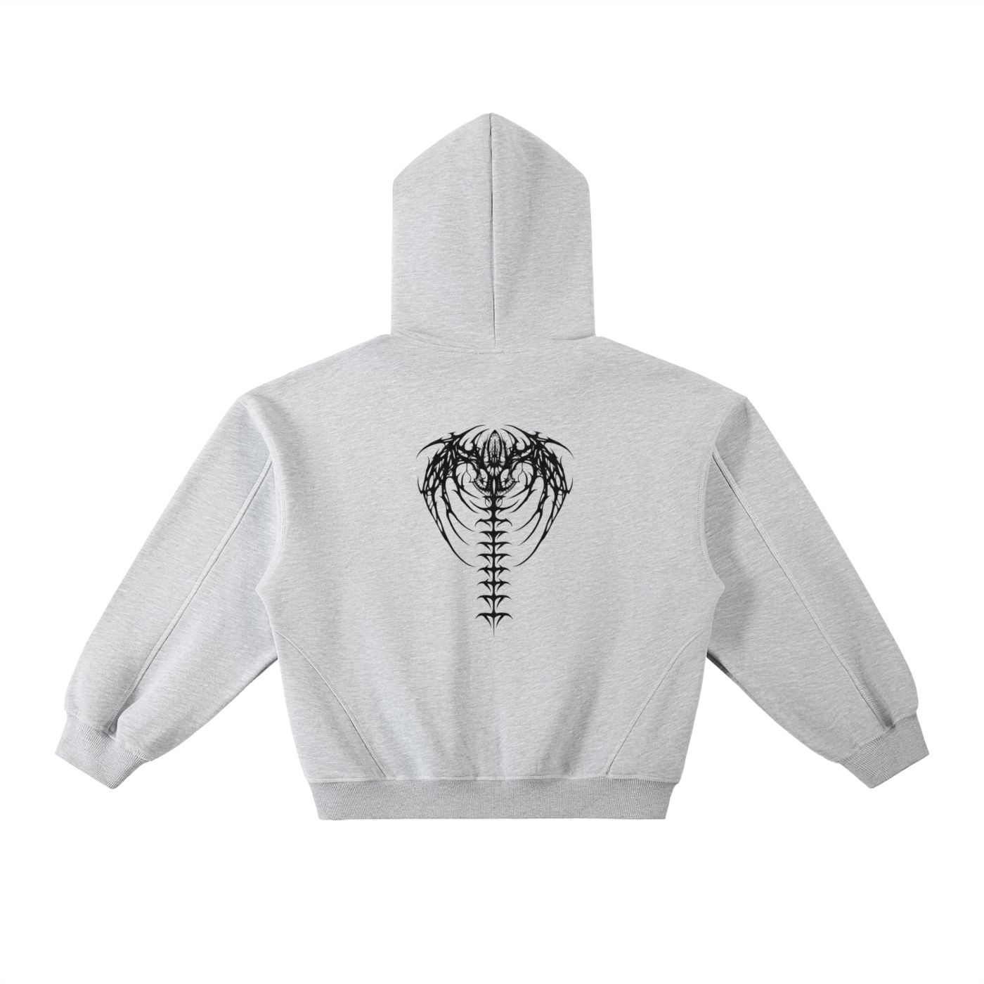 Mira Contrast-Stitched Boxy Fleece Hoodie