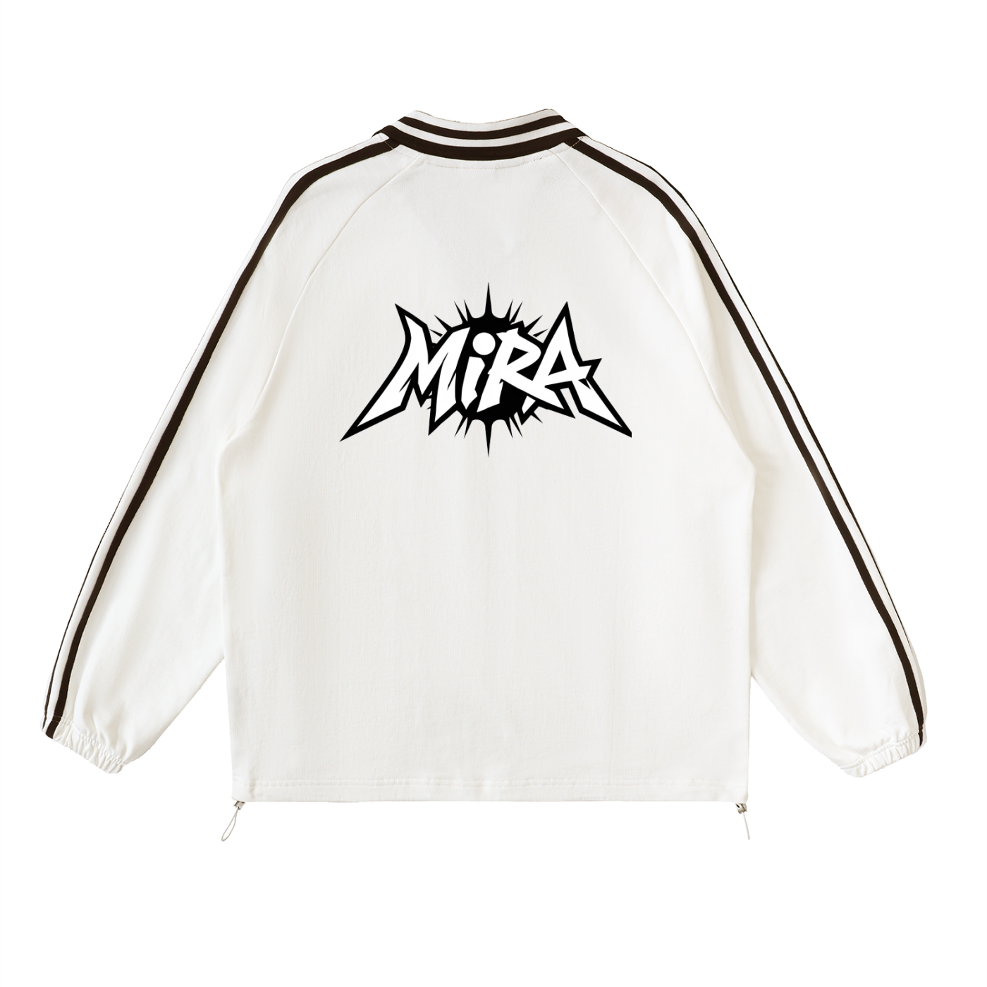 Mira Contrast Striped Lapel Collar Sweatshirt