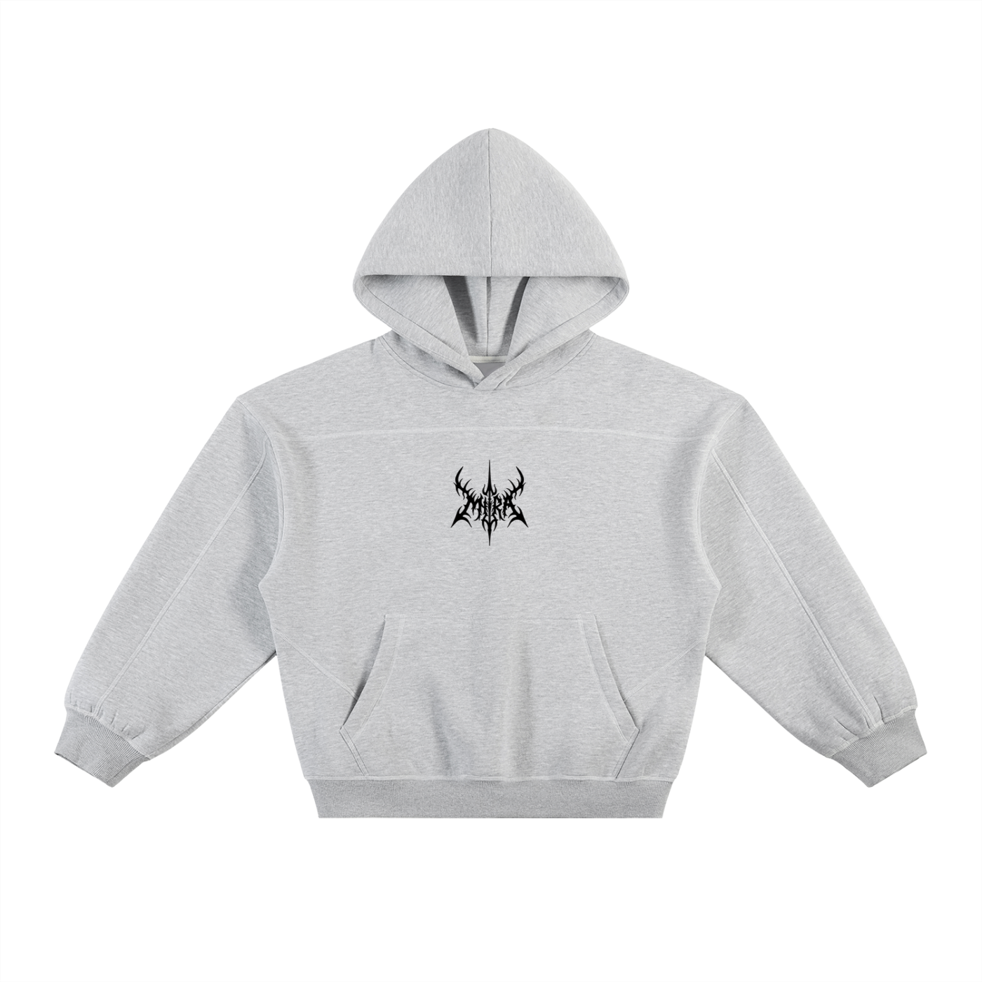 Mira Contrast-Stitched Boxy Fleece Hoodie