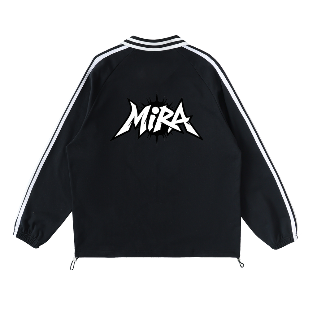 Mira Contrast Striped Lapel Collar Sweatshirt