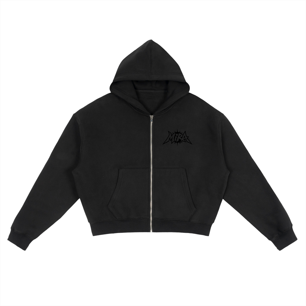 Mira Fleece Zip-Up Boxy Hoodie