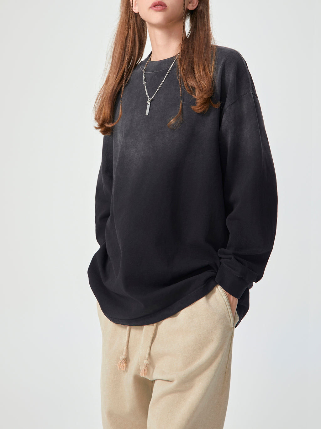 Mira Gradient Washed Long Sleeve T-Shirt