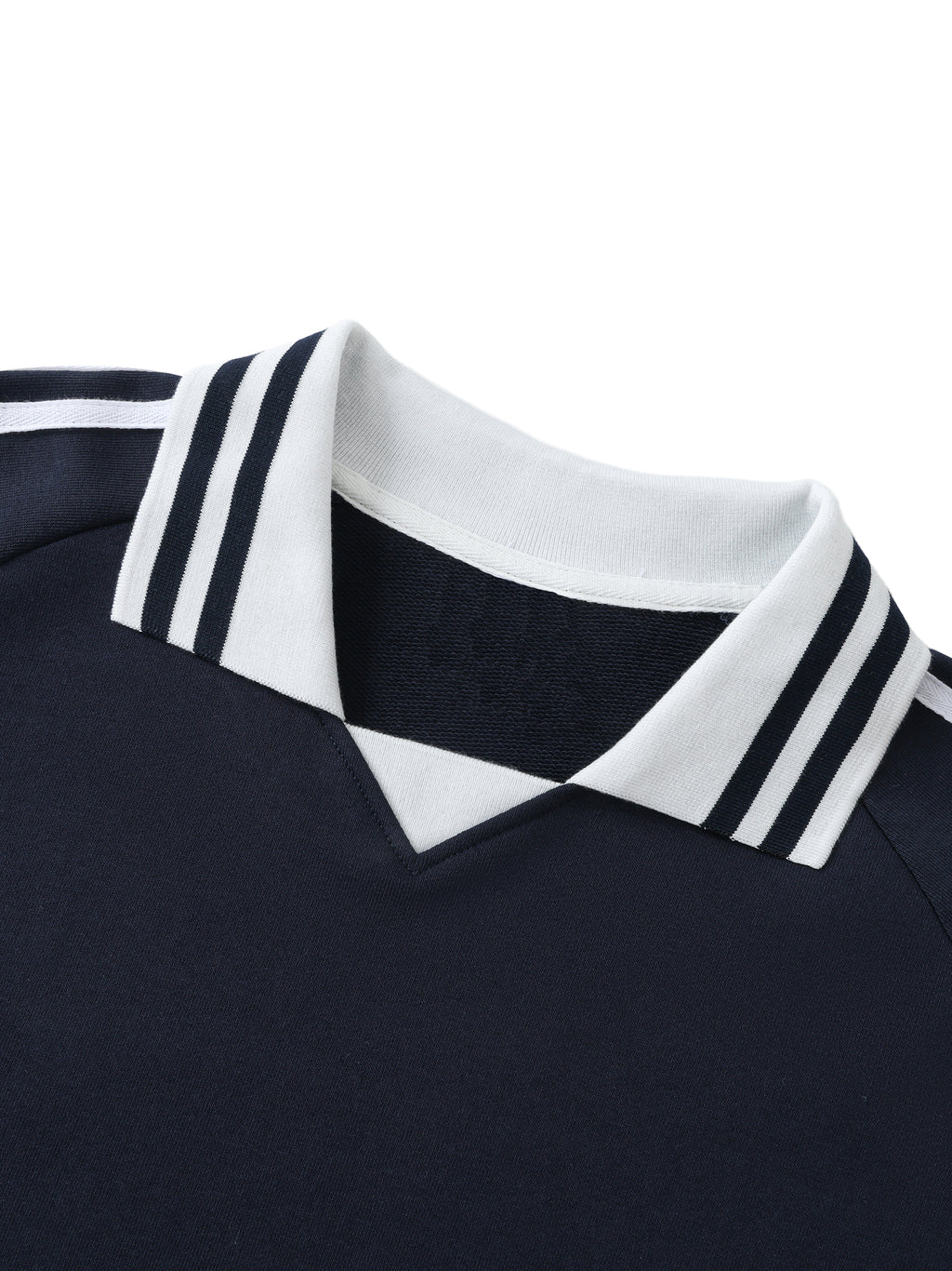 Mira Contrast Striped Lapel Collar Sweatshirt