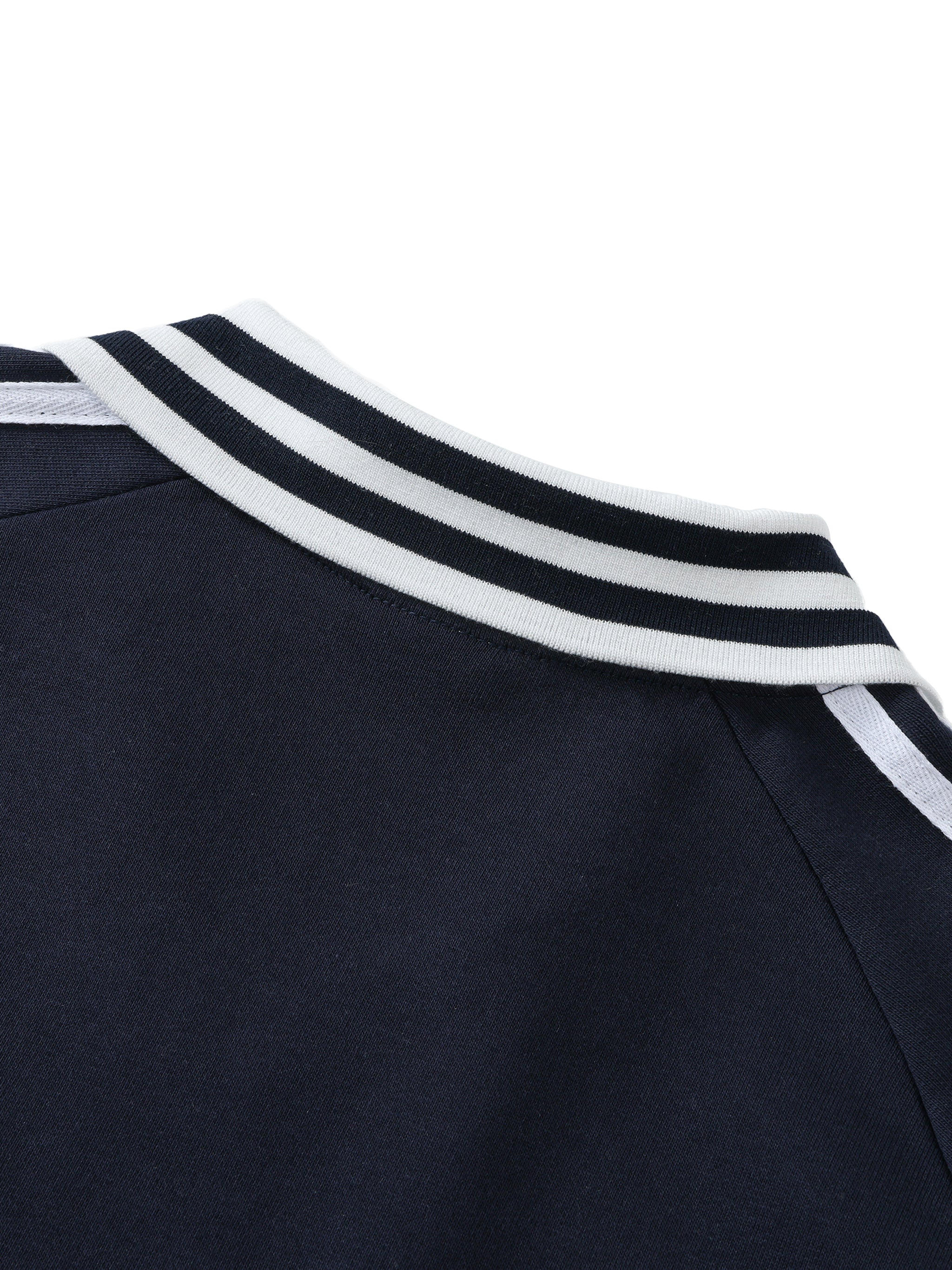 Mira Contrast Striped Lapel Collar Sweatshirt