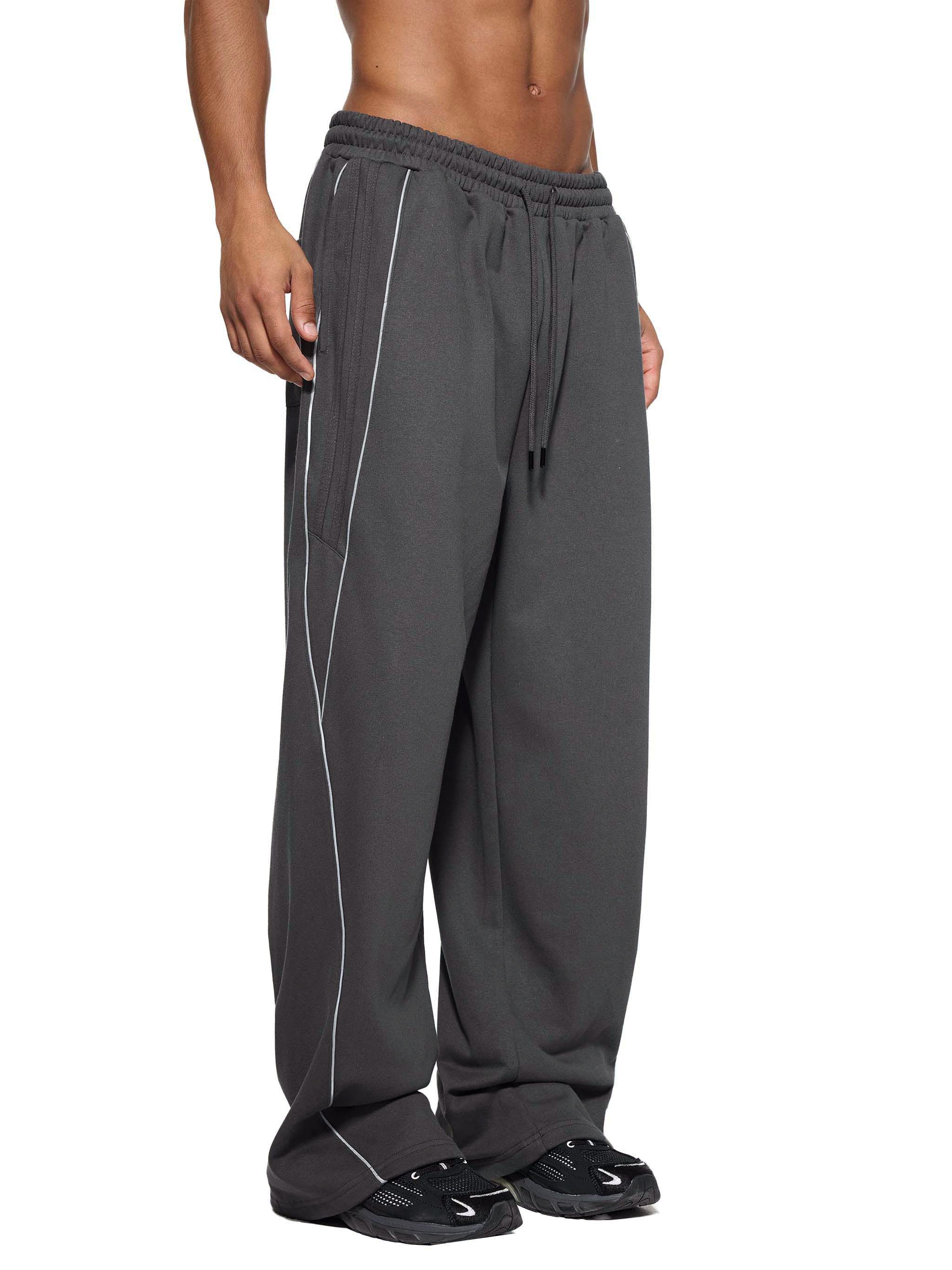 Mira Reflection Striped Straight-Leg Sweatpants