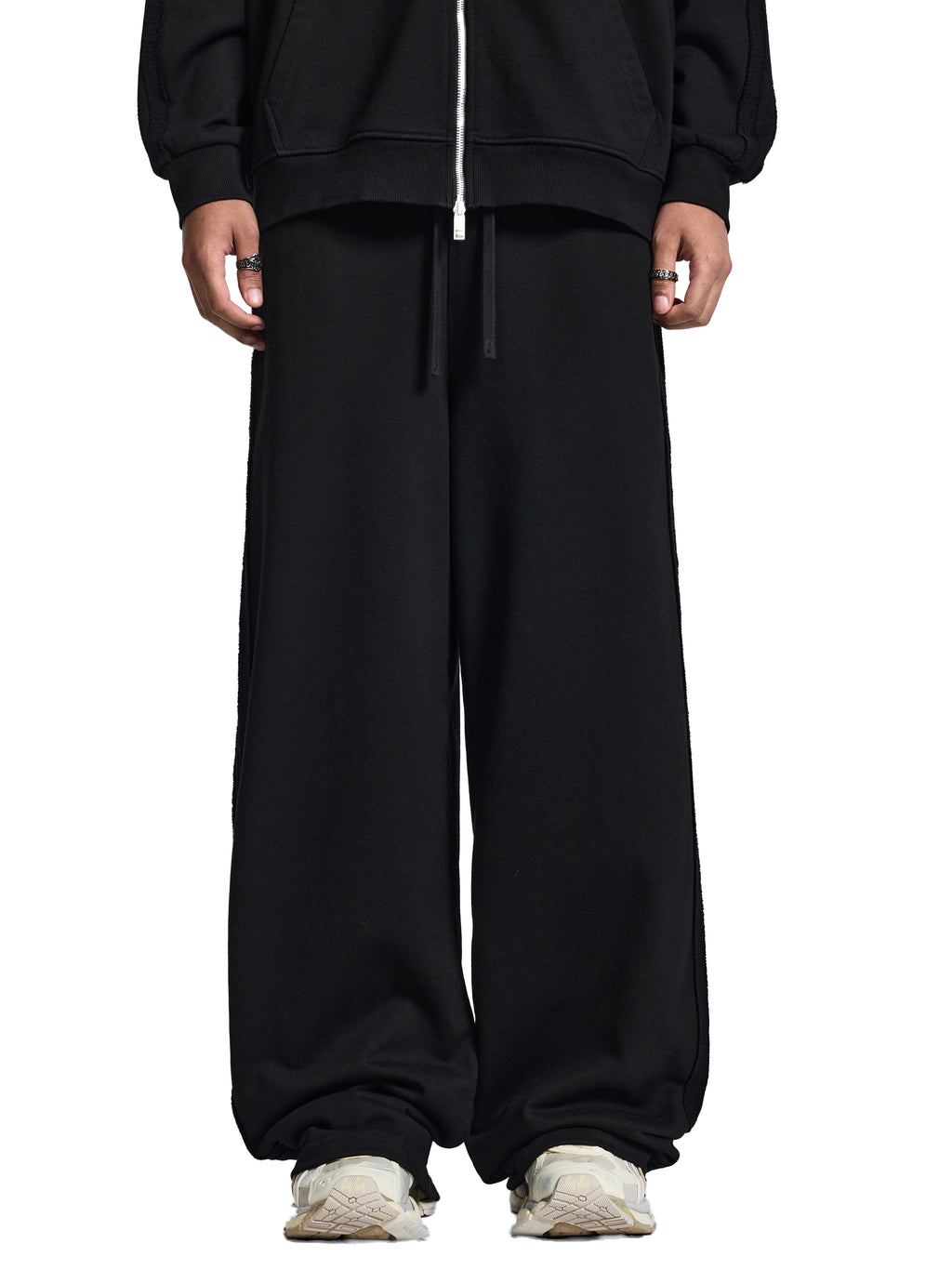 Mira Contrast Tape Straight-Leg Sweatpants