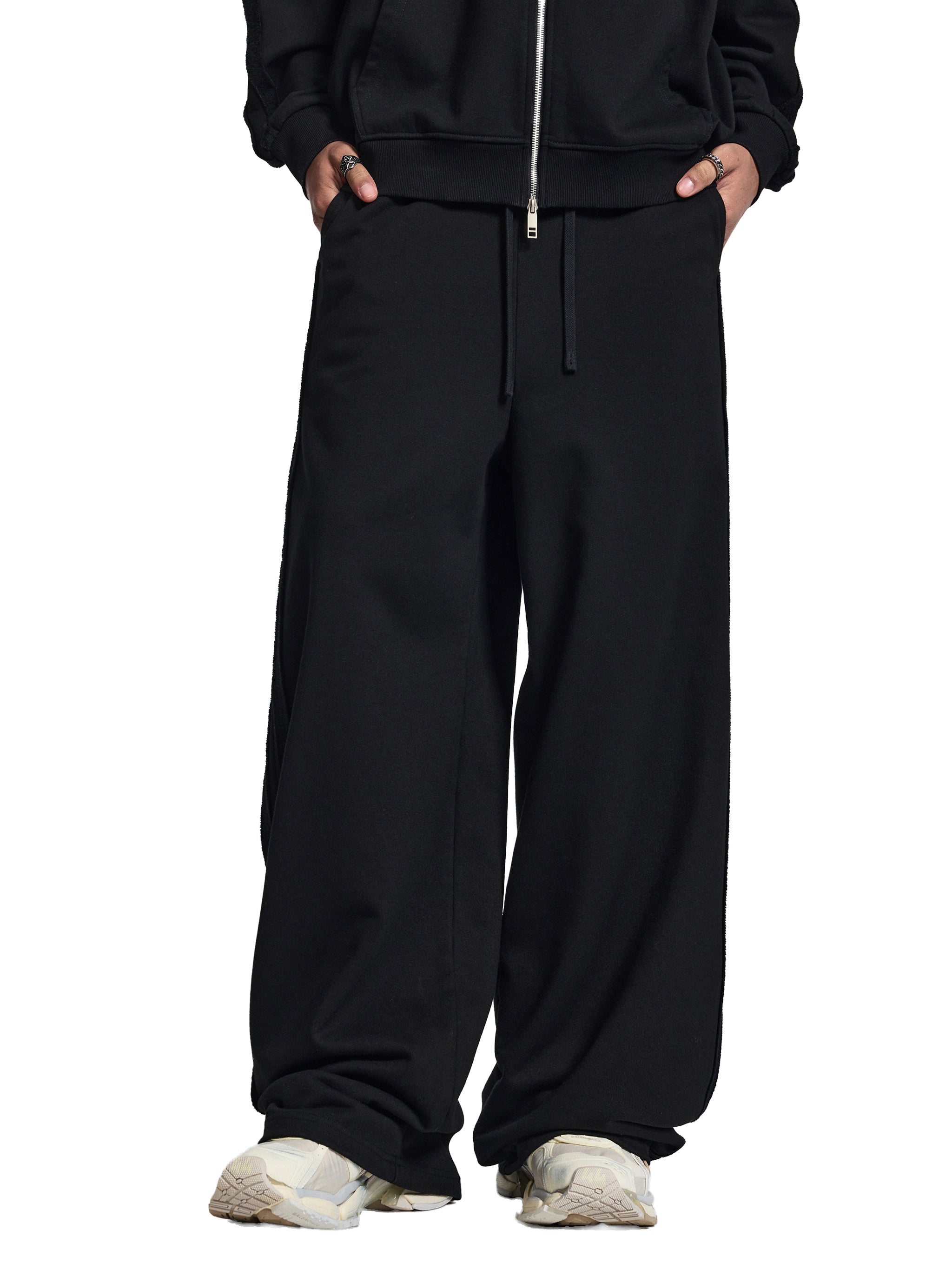 Mira Contrast Tape Straight-Leg Sweatpants