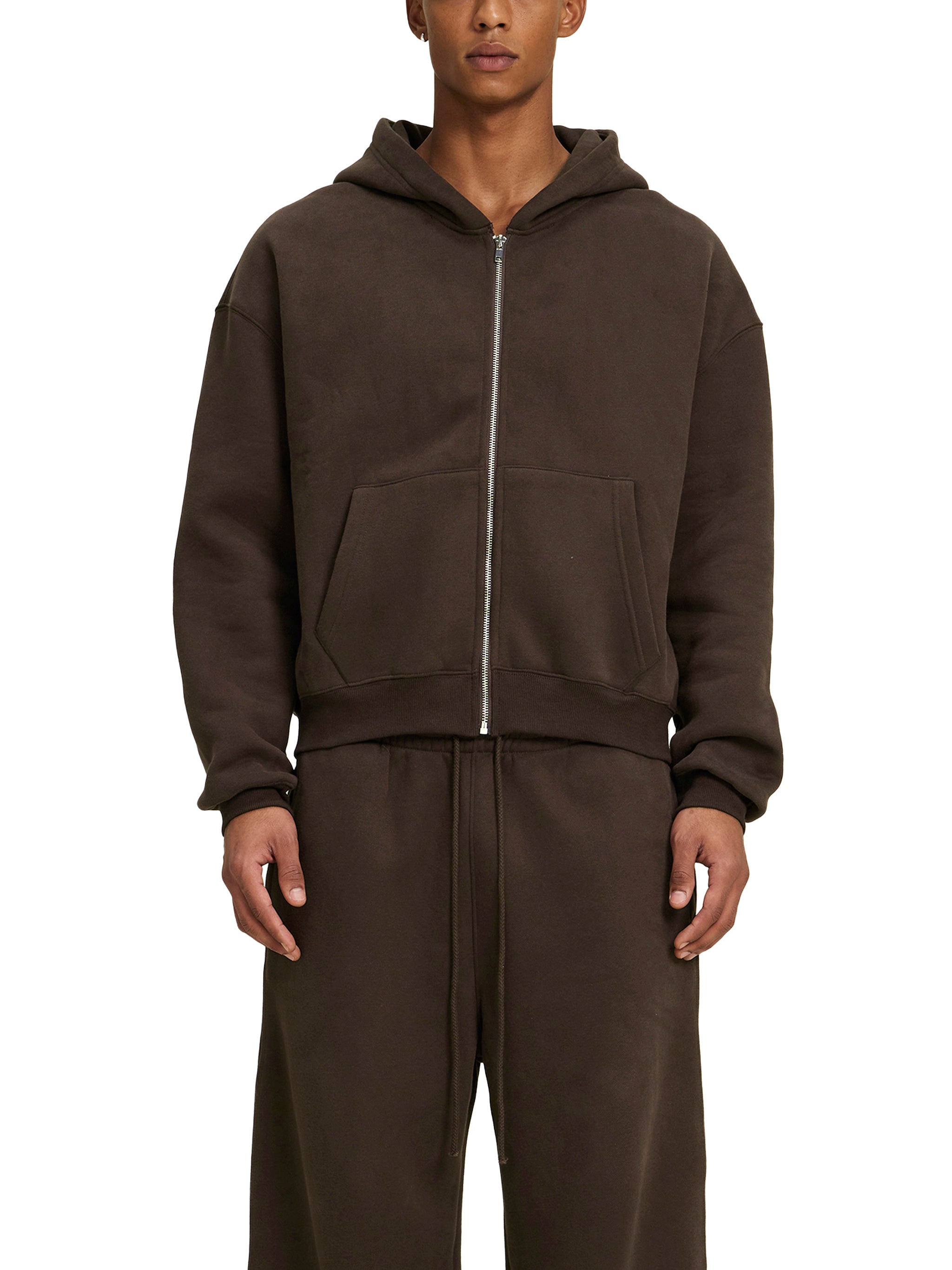Mira Fleece Zip-Up Boxy Hoodie