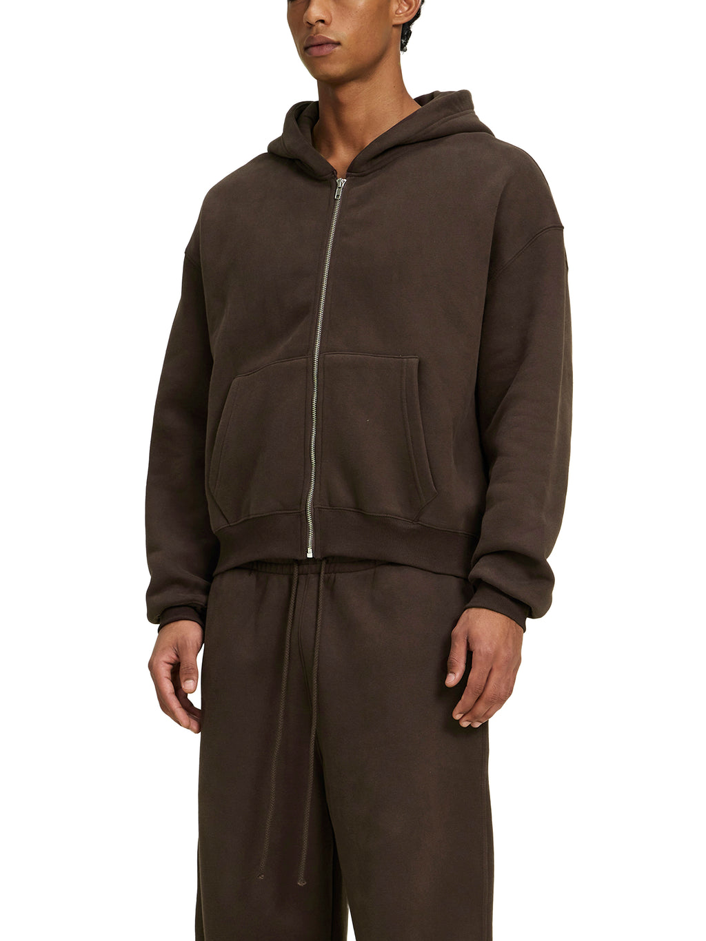 Mira Fleece Zip-Up Boxy Hoodie
