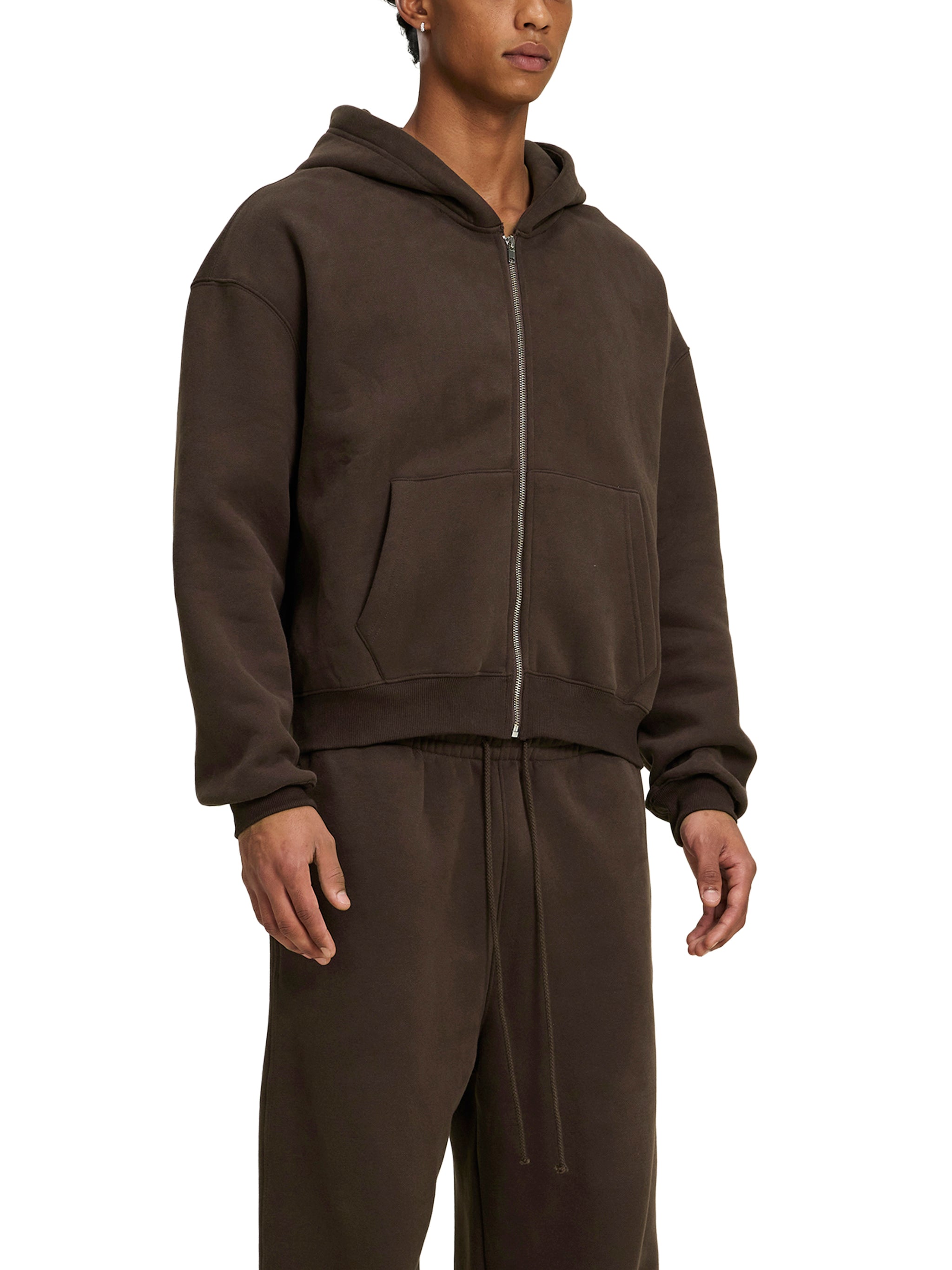 Mira Fleece Zip-Up Boxy Hoodie