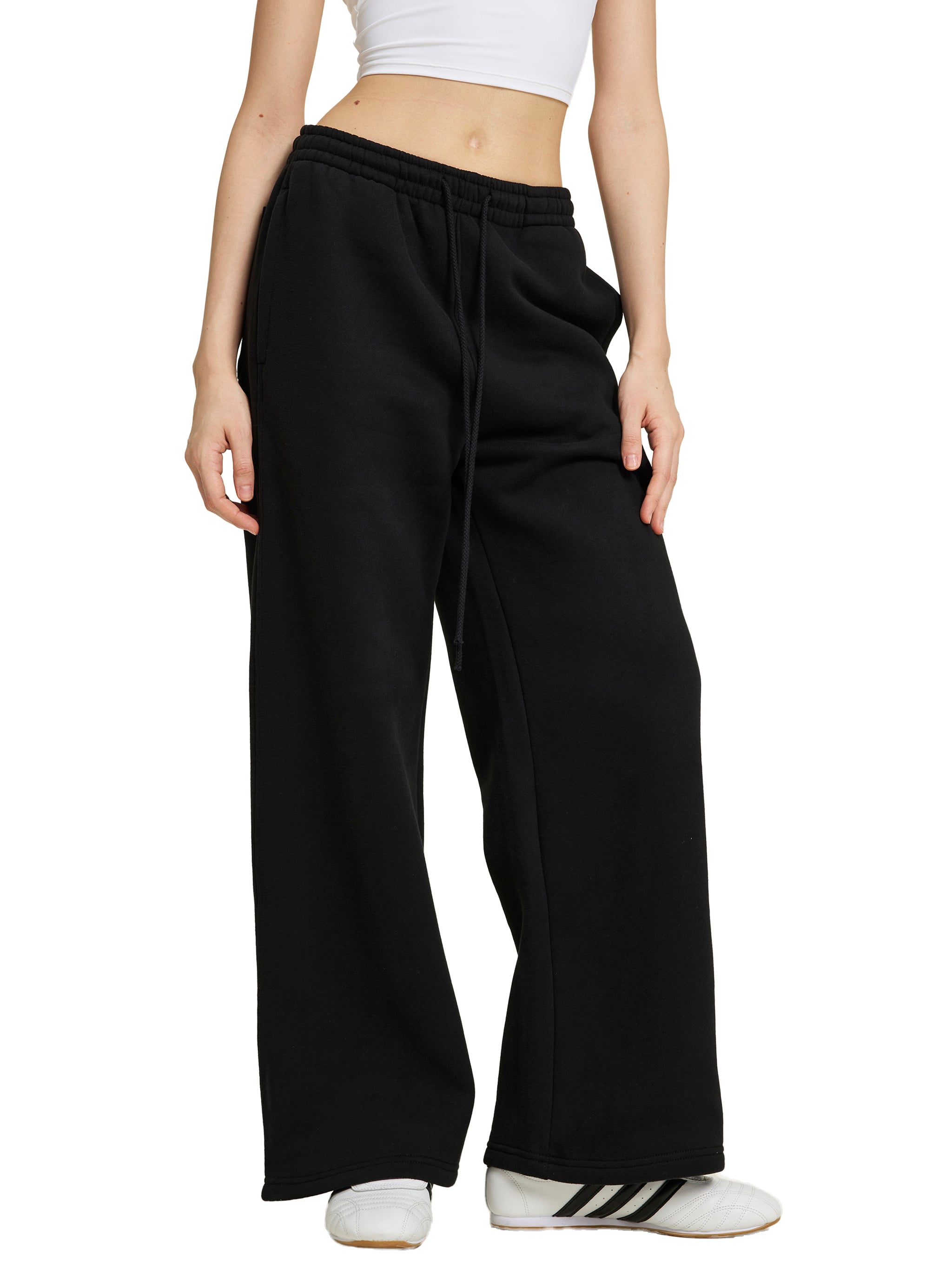 Mira Contrast Tape Straight-Leg Sweatpants