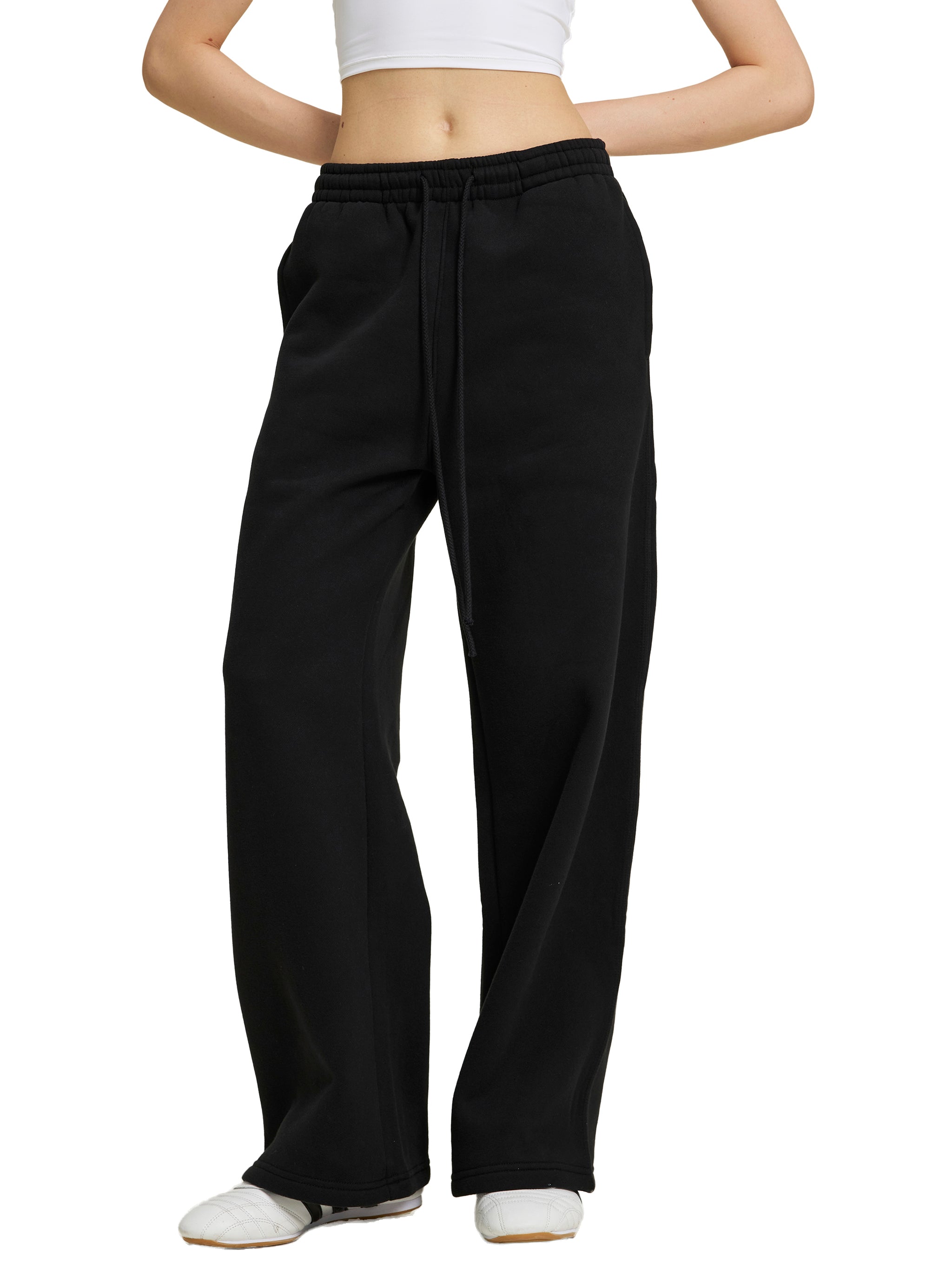 Mira Contrast Tape Straight-Leg Sweatpants