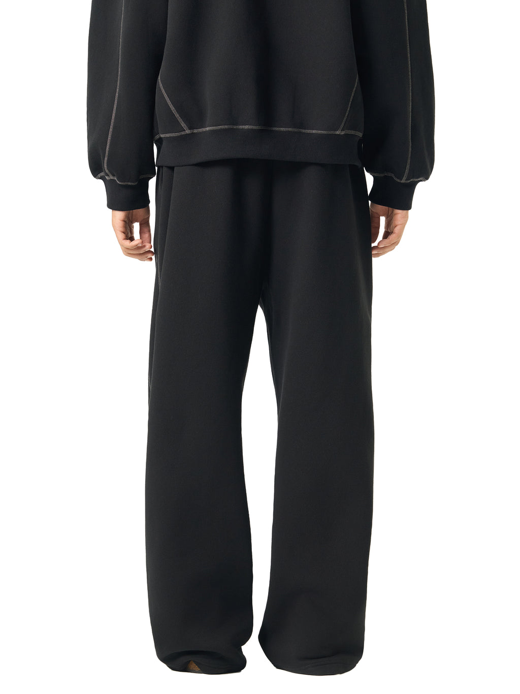 Mira Contrast-Stitched Fleece Sweatpants