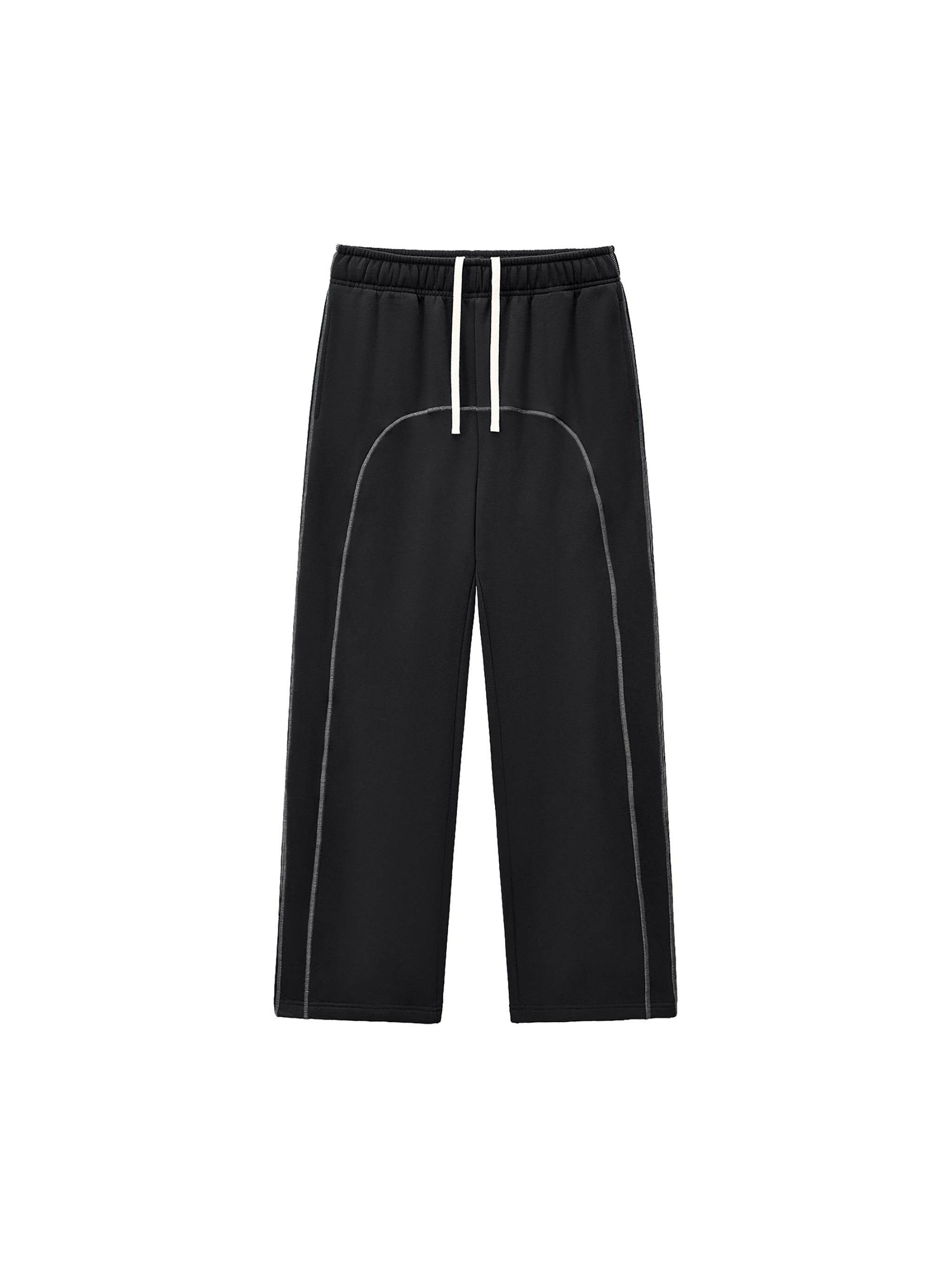 Mira Contrast-Stitched Fleece Sweatpants