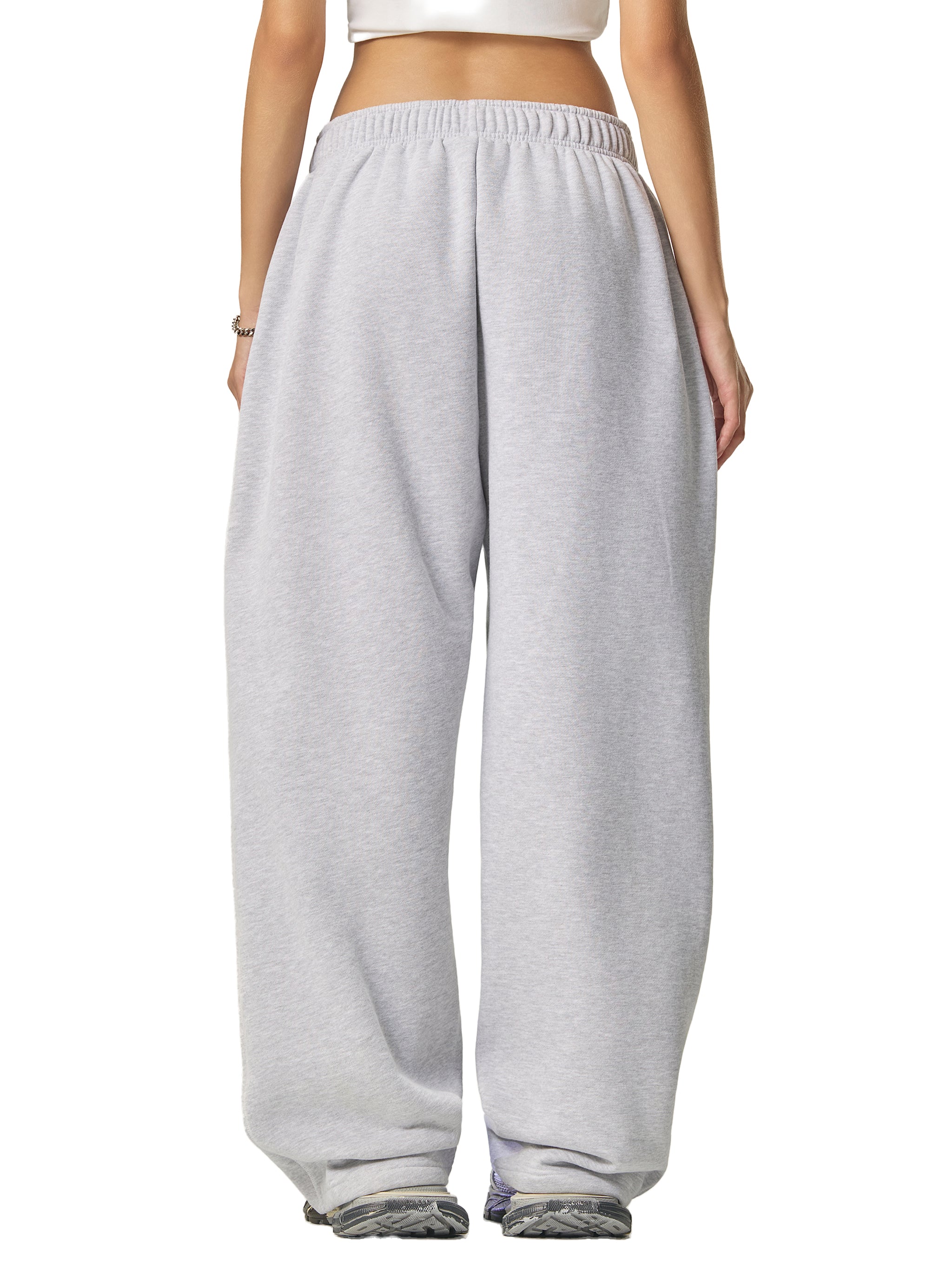 Mira Contrast-Stitched Fleece Sweatpants